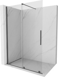 MEXEN/S - Velár posuvné sprchové dvere Walk-in 140, transparent, grafit kartáčovaná (871-140-000-03-66)