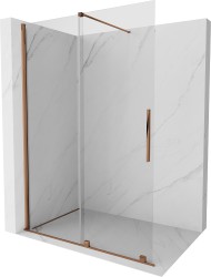 MEXEN/S - Velár posuvné sprchové dvere Walk-in 150, transparent, ružové zlato (871-150-000-03-60)