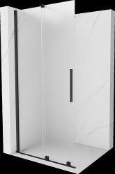MEXEN/S - Velar Sprchová zástena posuvná Walk-in 110 x 200, dekor 8 mm, čierna (871-110-000-33-70)