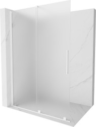 MEXEN/S - Velar Sprchová zástena posuvná Walk-in 140 x 200, dekor 8 mm, biela (871-140-000-33-20)