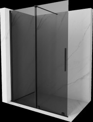 MEXEN/S - Velar Sprchová zástena posuvná Walk-in 140 x 200, grafit 8 mm, čierna (871-140-000-43-70)