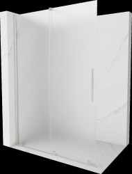 MEXEN/S - Velar Sprchová zástena posuvná Walk-in 150 x 200, dekor 8 mm, nikel kartáčovaná (871-150-000-33-97)
