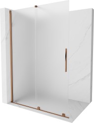 MEXEN/S - Velar Sprchová zástena posuvná Walk-in 150 x 200, dekor 8 mm, ružové zlato (871-150-000-33-60)