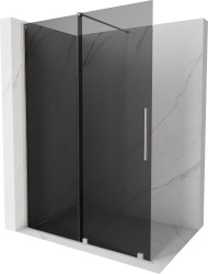 MEXEN/S - Velar Sprchová zástena posuvná Walk-in 150 x 200, grafit 8 mm, nikel kefovaná (871-150-000-43-97)