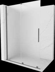 MEXEN/S - Velar Sprchová zástena posuvná Walk-in 160 x 200, dekor 8 mm, grafit metal (871-160-000-33-95)