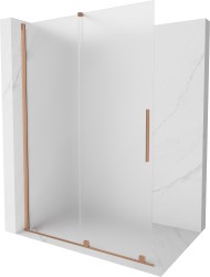 MEXEN/S - Velar Sprchová zástena posuvná Walk-in 160 x 200, dekor 8 mm, meď kartáčovaná (871-160-000-33-65)