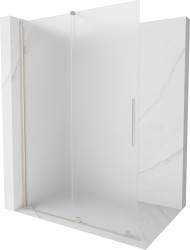 MEXEN/S - Velar Sprchová zástena posuvná Walk-in 160 x 200, dekor 8 mm, nikel kartáčovaná (871-160-000-33-97)