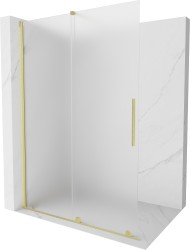MEXEN/S - Velar Sprchová zástena posuvná Walk-in 160 x 200, dekor 8 mm, zlato kefovaná (871-160-000-33-55)