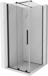 MEXEN/S - Velár sprchovací kút 100 x 100, transparent, čierna (871-100-100-01-70)