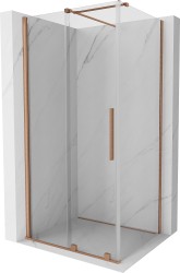 MEXEN/S - Velár sprchovací kút 130 x 90, transparent, kartáčovaná meď (871-130-090-01-65)