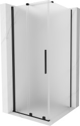 MEXEN/S - Velár sprchovací kút, posuvné dvere 100 x 100, dekor, čierna (871-100-100-31-70)