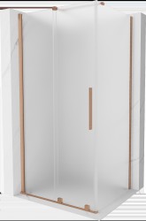 MEXEN/S - Velár sprchovací kút, posuvné dvere 110 x 85, dekor, meď kartáčovaná (871-110-085-31-65)