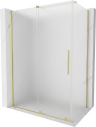 MEXEN/S - Velár sprchovací kút, posuvné dvere 140 x 70, dekor, zlato kartáčovaná (871-140-070-31-55)