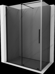 MEXEN/S - Velár sprchovací kút, posuvné dvere 140 x 80, grafit, čierna (871-140-080-41-70)