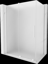 MEXEN/S - Velár sprchovací kút, posuvné dvere 140 x 85, dekor, biela (871-140-085-31-20)