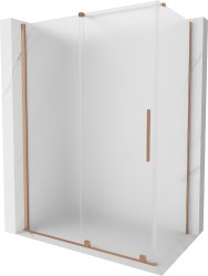 MEXEN/S - Velár sprchovací kút, posuvné dvere 140 x 85, dekor, meď kartáčovaná (871-140-085-31-65)
