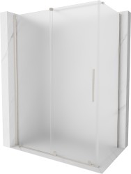 MEXEN/S - Velár sprchovací kút, posuvné dvere 140 x 85, dekor, nikel kartáčovaný (871-140-085-31-97)