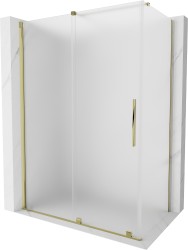 MEXEN/S - Velár sprchovací kút, posuvné dvere 140 x 85, dekor, zlato (871-140-085-31-50)