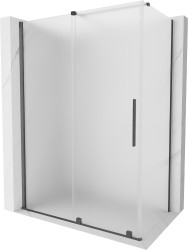 MEXEN/S - Velár sprchovací kút, posuvné dvere 150 x 90, dekor, grafit kartáčovaná (871-150-090-31-66)