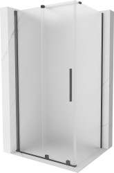 MEXEN/S - Velár sprchovací kút, posuvné dvere 90 x 85, dekor, grafit kartáčovaná (871-090-085-31-66)