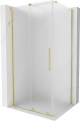 MEXEN/S - Velár sprchovací kút, posuvné dvere 90 x 85, dekor, zlato kartáčovaná (871-090-085-31-55)