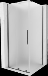 MEXEN/S - Velár sprchovací kút, posuvné dvere 90 x 90, dekor, grafit kartáčovaná (871-090-090-31-66)