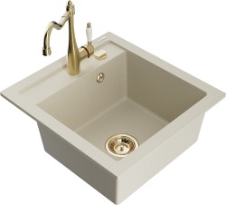 MEXEN/S - Vito granitový drez 1-miska vrátane batérie Carla, béžová (6503-69-670700-50)