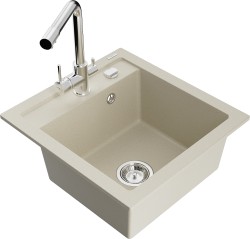 MEXEN/S - Vito granitový drez 1-miska vrátane batérie Duero, béžová (6503-69-671600-00)