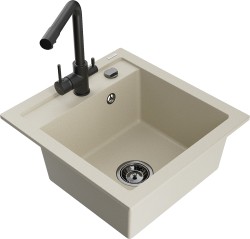 MEXEN/S - Vito granitový drez 1-miska vrátane batérie Duero, béžová (6503-69-671600-70)