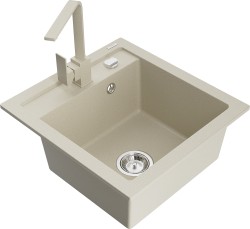 MEXEN/S - Vito granitový drez 1-miska vrátane batérie Rita, béžová (6503-69-670300-69)