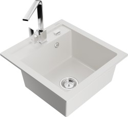 MEXEN/S - Vito granitový drez 1-miska vrátane batérie Rita, biela (6503-20-670300-00)