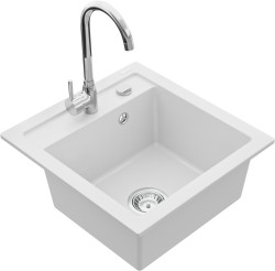 MEXEN/S - Vito granitový drez 1-miska vrátane batérie Telma, biela (6503-20-670200-00)