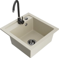 MEXEN/S - Vito granitový drez vrátane batérie Telma, béžová (6503-69-670200-70)