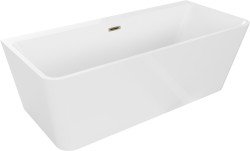MEXEN/S - Volta vaňa voľne stojaca 170 x 75, biela, sifón a prepad zlatá (51131707500-50)