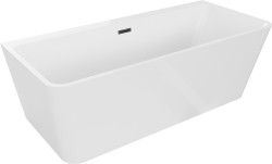 MEXEN/S - Volta vaňa voľne stojaca rohová 150 x 75, biela, sifón a prepad čierna (51131507500-70)