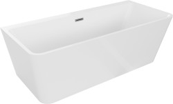 MEXEN/S - Volta vaňa voľne stojaca rohová 150 x 75, biela, sifón a prepad grafit metal (51131507500-95)