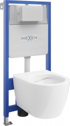 MEXEN/S - WC predstenová inštalačná sada Fenix Slim s misou WC Carmen, biela (6103388XX00)