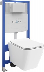 MEXEN/S - WC predstenová inštalačná sada Fenix Slim s misou WC Cube + sedátko softclose, biela (61030924000)