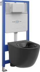 MEXEN/S - WC predstenová inštalačná sada Fenix Slim s misou WC Lena, čierna mat (6103322XX85)