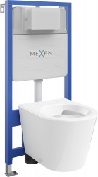 MEXEN/S - WC predstenová inštalačná sada Fenix Slim s misou WC Rico, biela (6103372XX00)