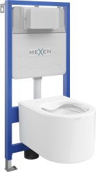 MEXEN/S - WC predstenová inštalačná sada Fenix Slim s misou WC Sofia, biela (6103354XX00)