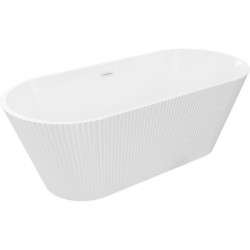 MEXEN/S - Yara voľne stojaca vaňa reliéf 170 x 75, biela, sifón a prepad biela (52861707500-20)