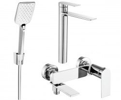 MEXEN/S - Zero SET umývadlová + vaňová batéria s príslušenstvom R62, chróm (71113R62-00)
