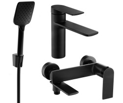 MEXEN/S - Zero SET umývadlová + vaňová batéria s príslušenstvom R62, čierna (71103R62-70)