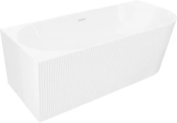 MEXEN - Silo voľne stojaca rohová vaňa ľavá reliéf 150 x 75, biela, bez krytky prepadu a zátky (52891507500L-SS)