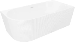 MEXEN - Silo voľne stojaca rohová vaňa pravá reliéf 150 x 75, biela, bez krytky prepadu a zátky (52891507500P-SS)
