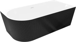 MEXEN - Silo voľne stojaca rohová vaňa pravá reliéf 150 x 75, biela/čierna, bez krytky prepadu a zátky (52891507575P-SS)