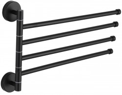 MEXEN - Štvorramenný držiak uterákov, otočný, čierna (7039244-70)