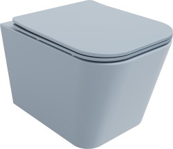 MEXEN - Teo Závesná WC misa Rimless vrátane sedátka s slow, Duroplast, šedomodrá mat (30854069)