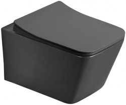 MEXEN - Teo Závesná WC misa vrátane sedátka s slow-slim, z duroplastu, temná šedá mat (30854071)
